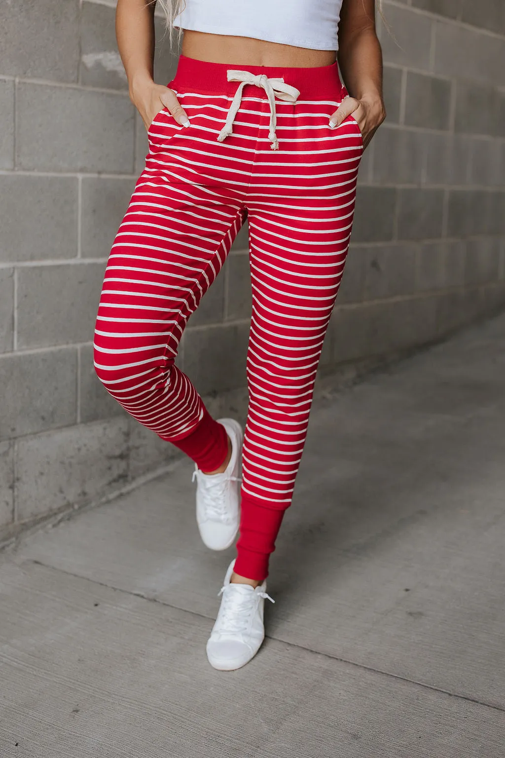 Ampersand Joggers - Peppermint Stripe