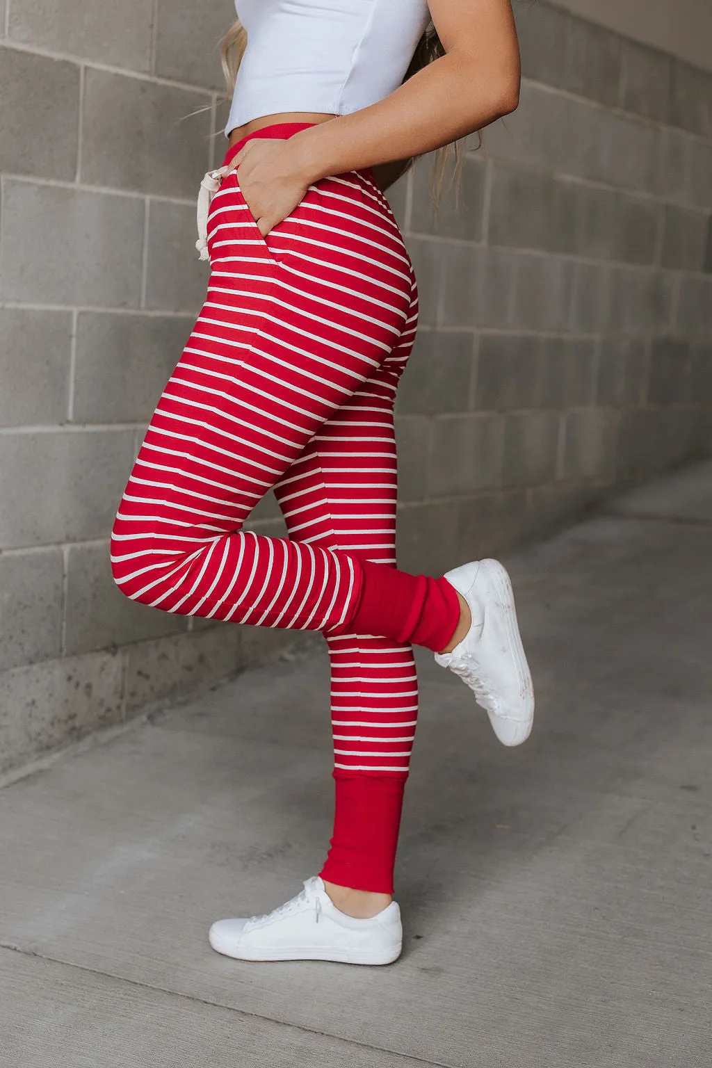 Ampersand Joggers - Peppermint Stripe