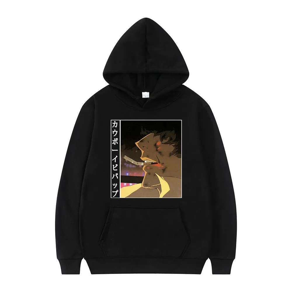 Anime Cowboy Bebop Spiegel Spike Print Long Sleeve Casual Sports Oversized Hoodie