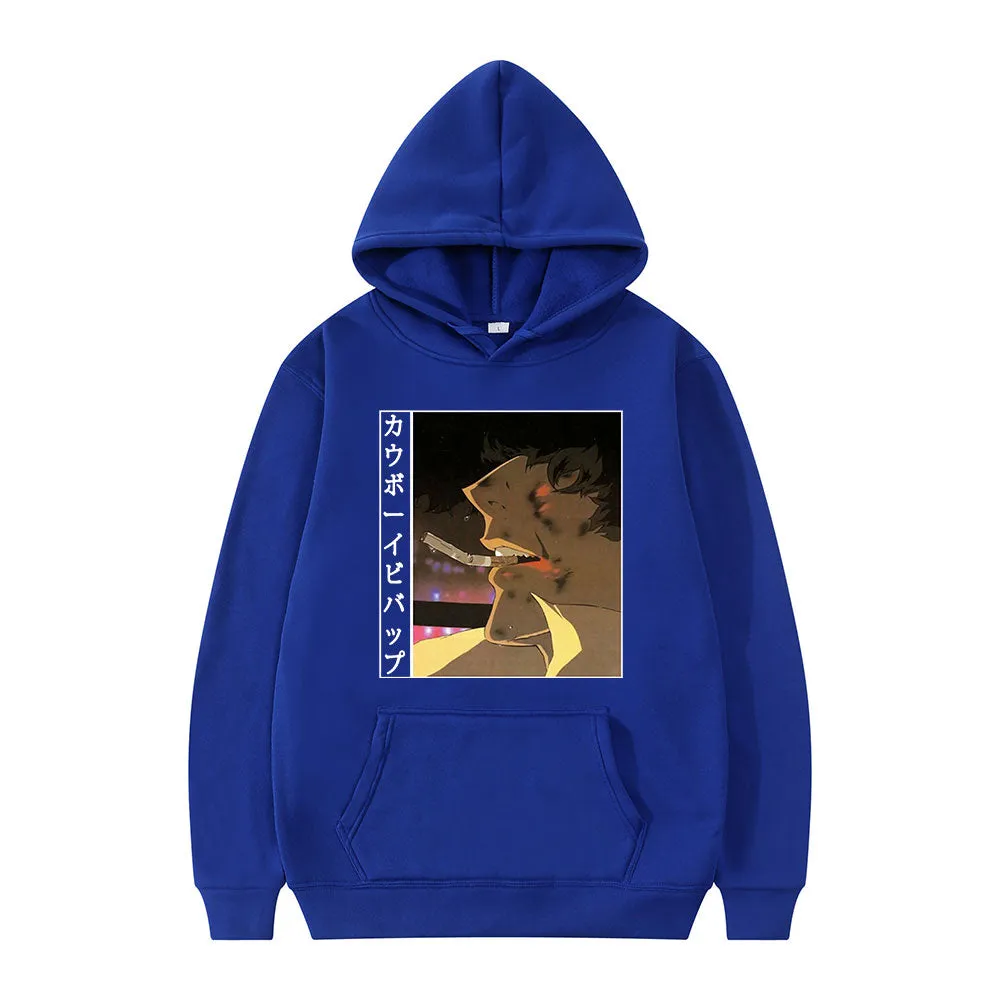 Anime Cowboy Bebop Spiegel Spike Print Long Sleeve Casual Sports Oversized Hoodie