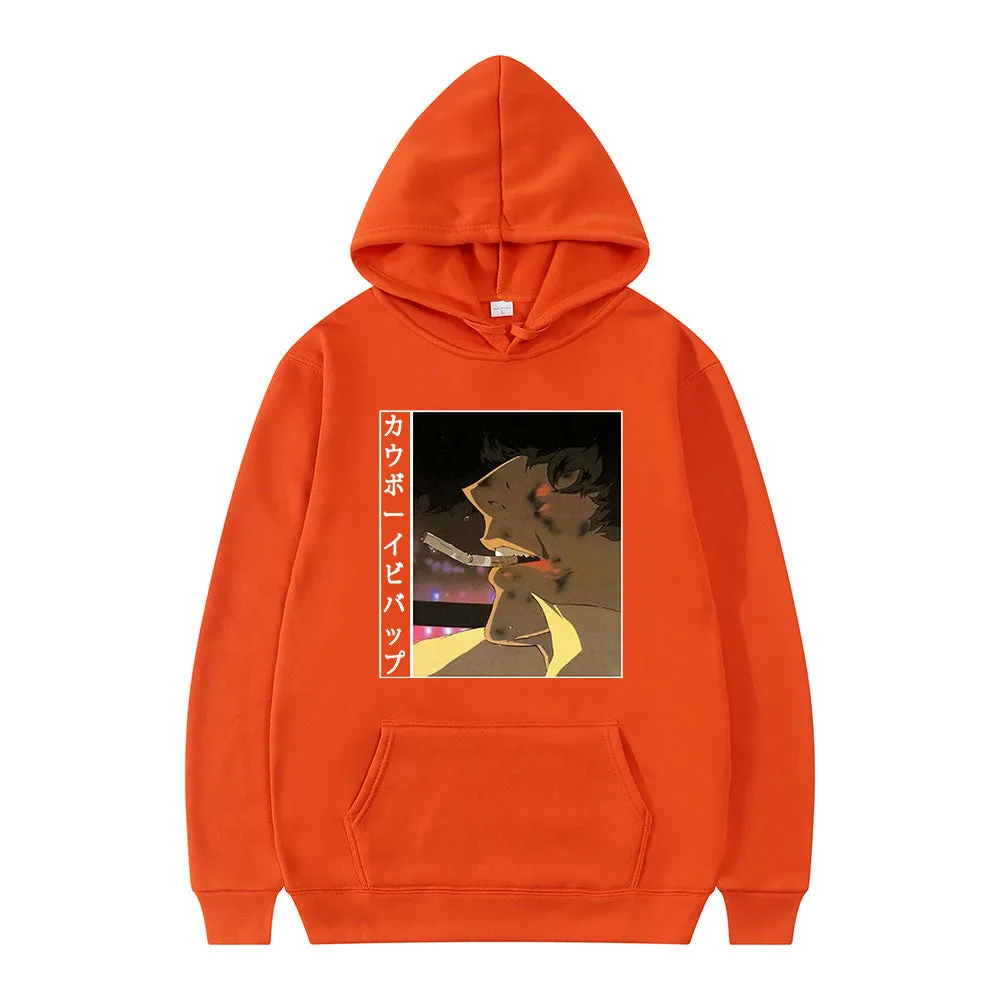 Anime Cowboy Bebop Spiegel Spike Print Long Sleeve Casual Sports Oversized Hoodie
