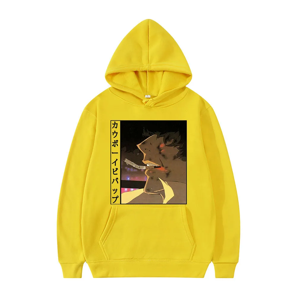 Anime Cowboy Bebop Spiegel Spike Print Long Sleeve Casual Sports Oversized Hoodie