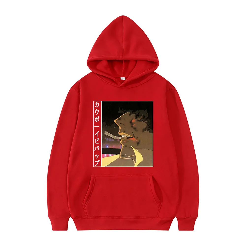 Anime Cowboy Bebop Spiegel Spike Print Long Sleeve Casual Sports Oversized Hoodie