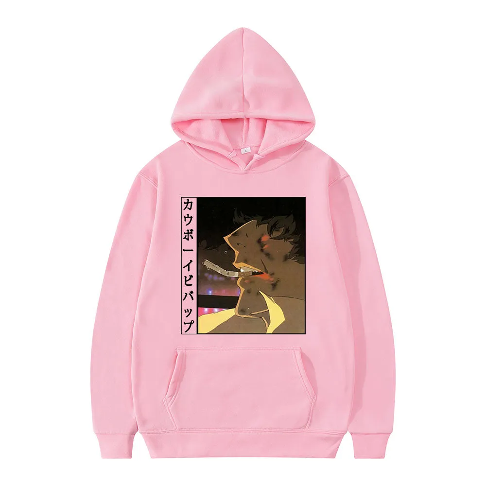 Anime Cowboy Bebop Spiegel Spike Print Long Sleeve Casual Sports Oversized Hoodie