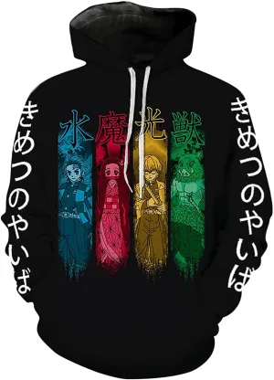 Anime Damon Slayer Unisex Anime Hoodie Novelty Outerwear Pullovers Sweatshirt