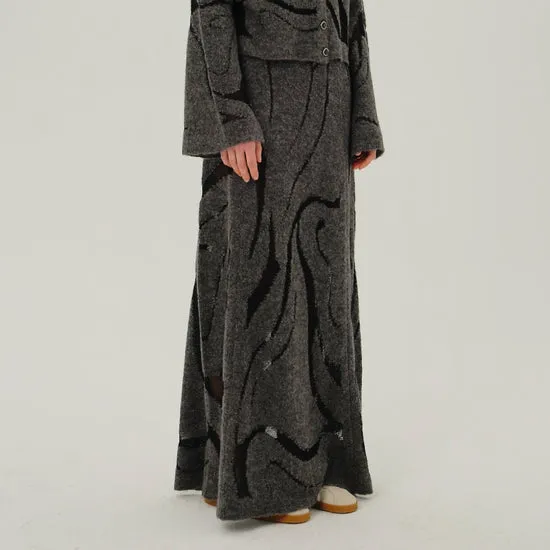 Anthracite Gala Wool Blended Skirt