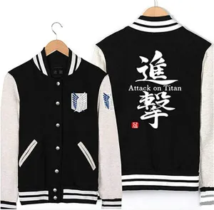 Attack on Titan Anime Unisex Slim Fit Varsity Baseball Uniform Lightweight Jacket Sport Coat