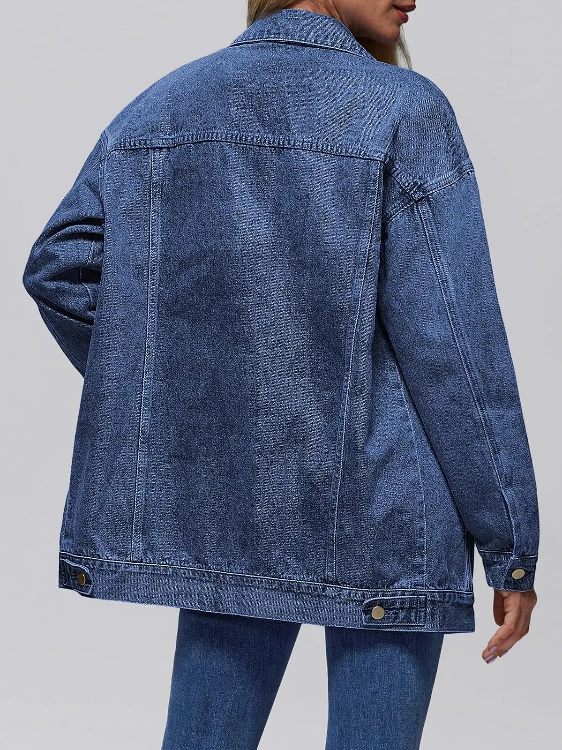 AUTOMET Womens Jean Jacket Denim Long Sleeve Oversized Button Down Shirts Trendy Coat Fall Fashion Winter Clothes Outfit