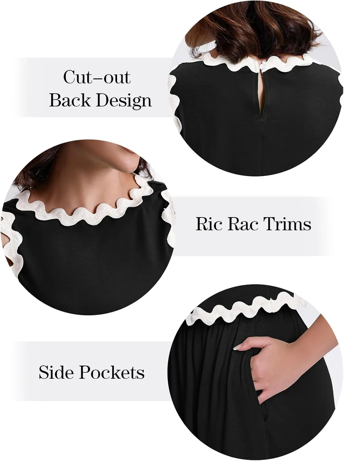 BLEVONH Womens 2 Piece Outfits Dressy Casual Summer Crop Tops Ric Rac Trim High Waisted Maxi Skirt Set with Pocket