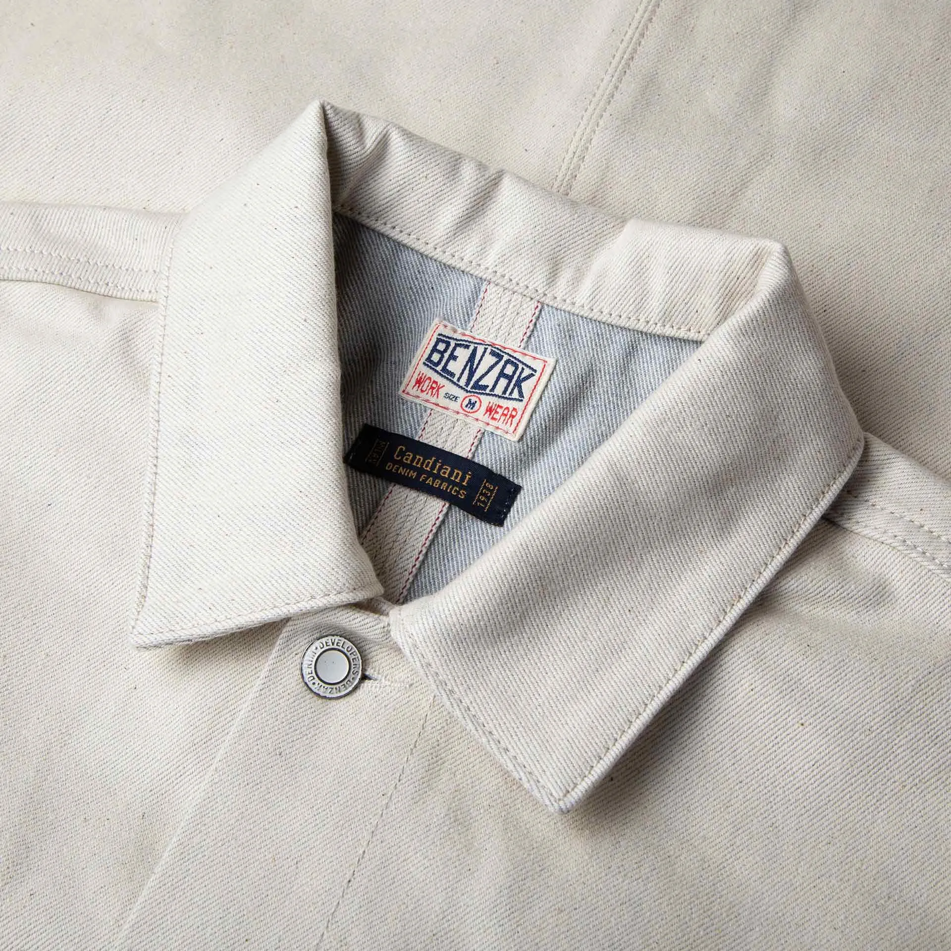 BWJ-01 WORKER JACKET 14 oz. ecru ‘paint roller’ selvedge