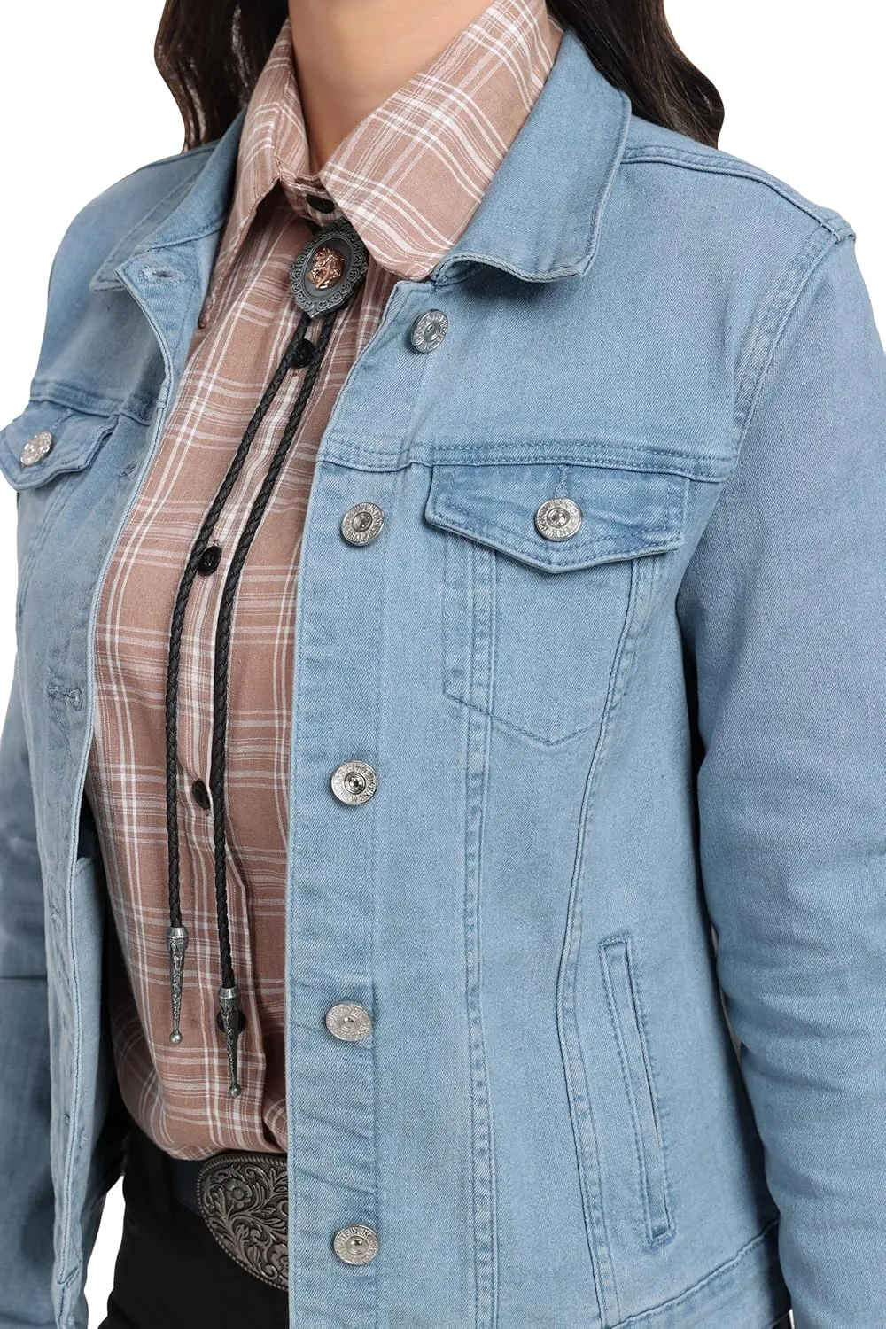 J.Corrine Women's Stretchy Denim Jacket Long Sleeve Vintage Basic Trendy Button Up Trucker Jean Jackets