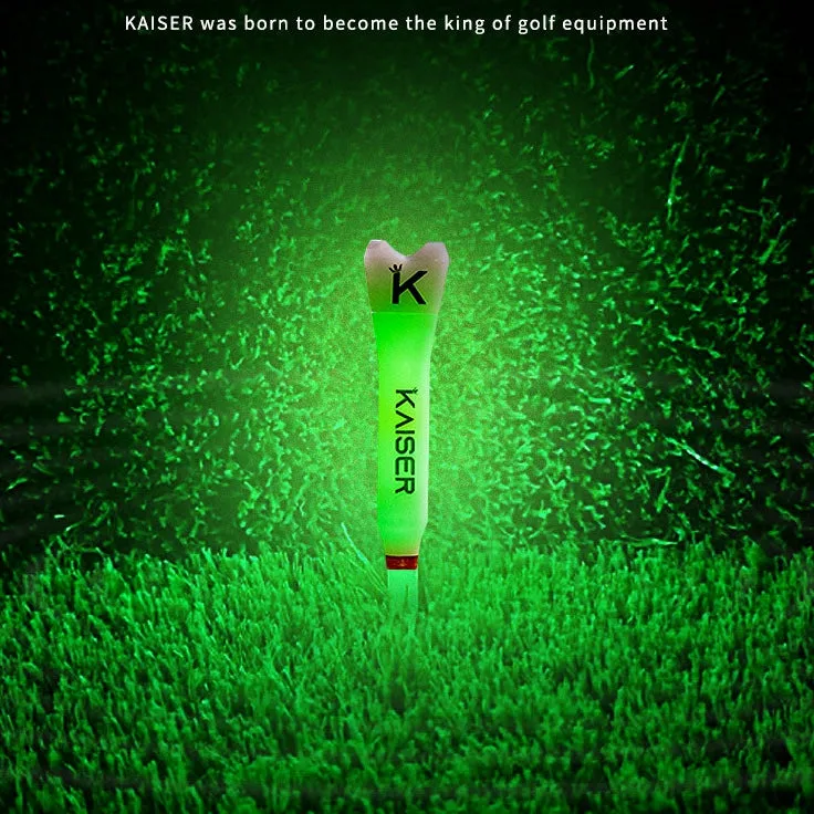 KAISER T1 Golf Tees Day Night Gifts Accessory Sets/ Long 1pcs Short 1pcs/ distance increase luminous anti-slicing Height fix Holders Glow in Dark Light up Flashing Made in Korea