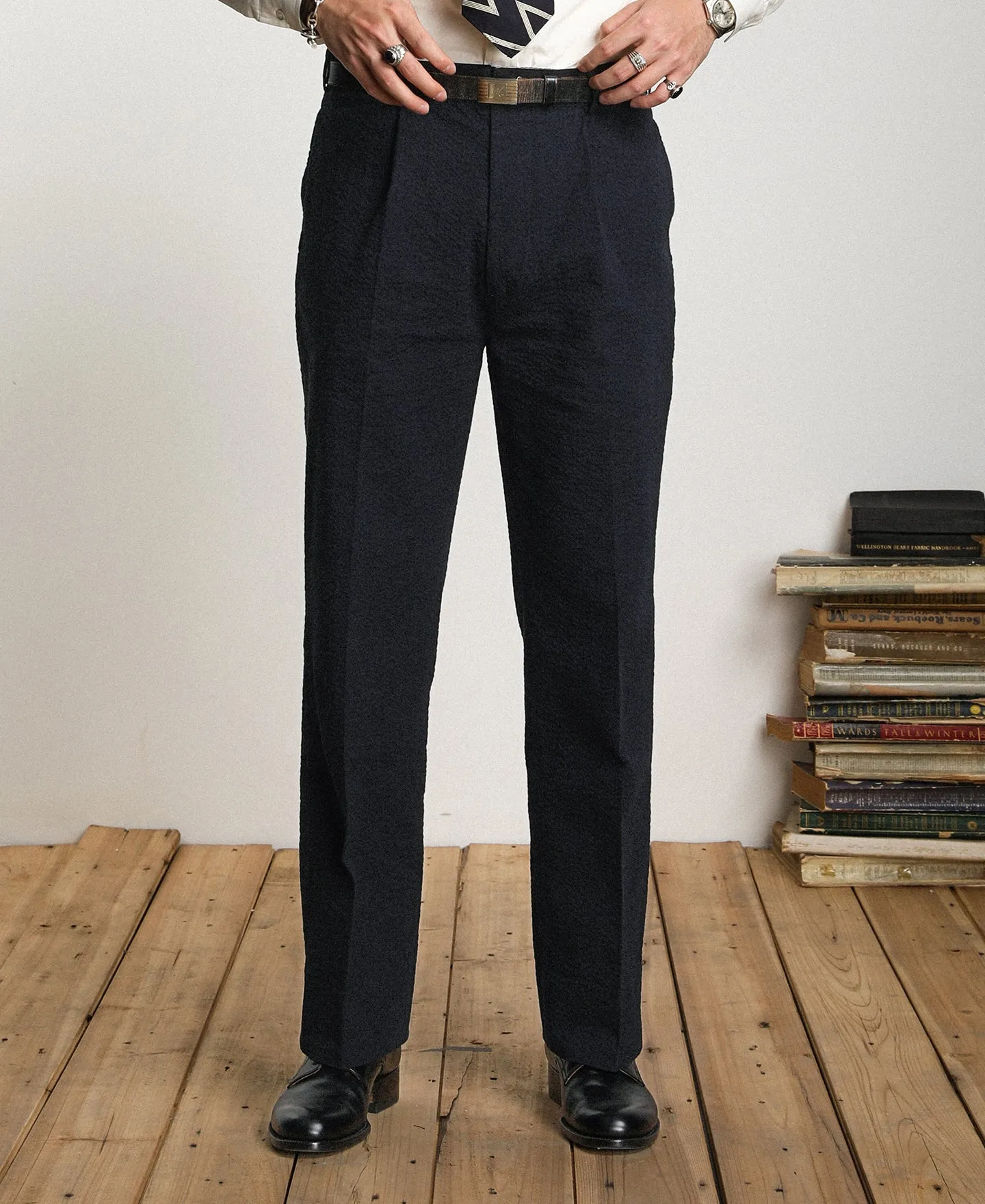 Lot 1103 1950s Seersucker Smart Suit Trousers