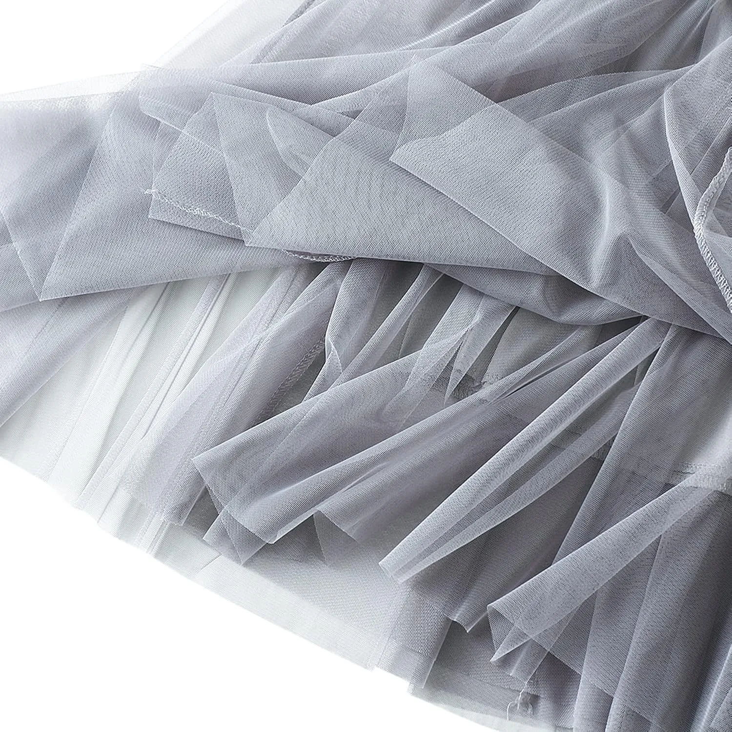 Lu's Chic Women's Pleated Tulle Skirt High Waist Tutu Skirt Chiffon Elastic Waist Summer Layered