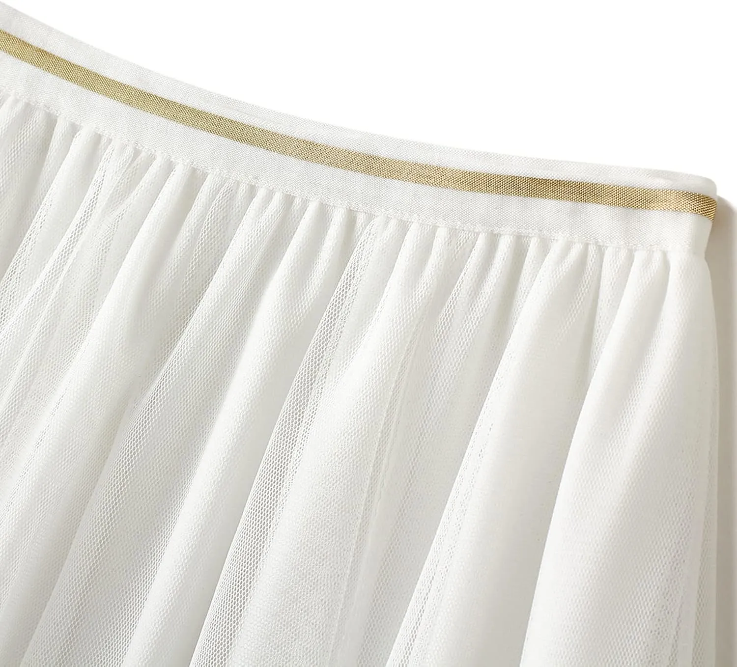 Lu's Chic Women's Pleated Tulle Skirt High Waist Tutu Skirt Chiffon Elastic Waist Summer Layered