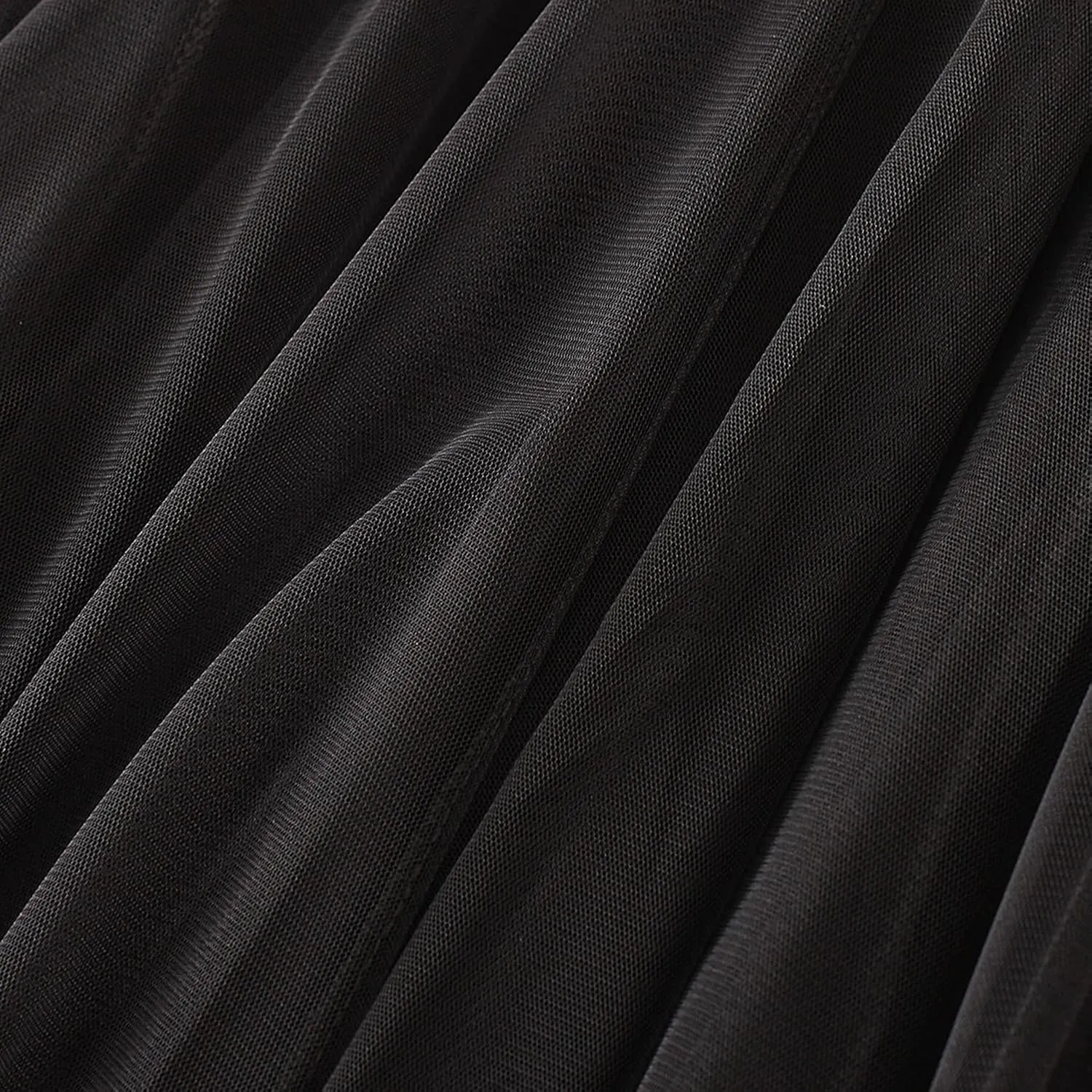 Lu's Chic Women's Pleated Tulle Skirt High Waist Tutu Skirt Chiffon Elastic Waist Summer Layered
