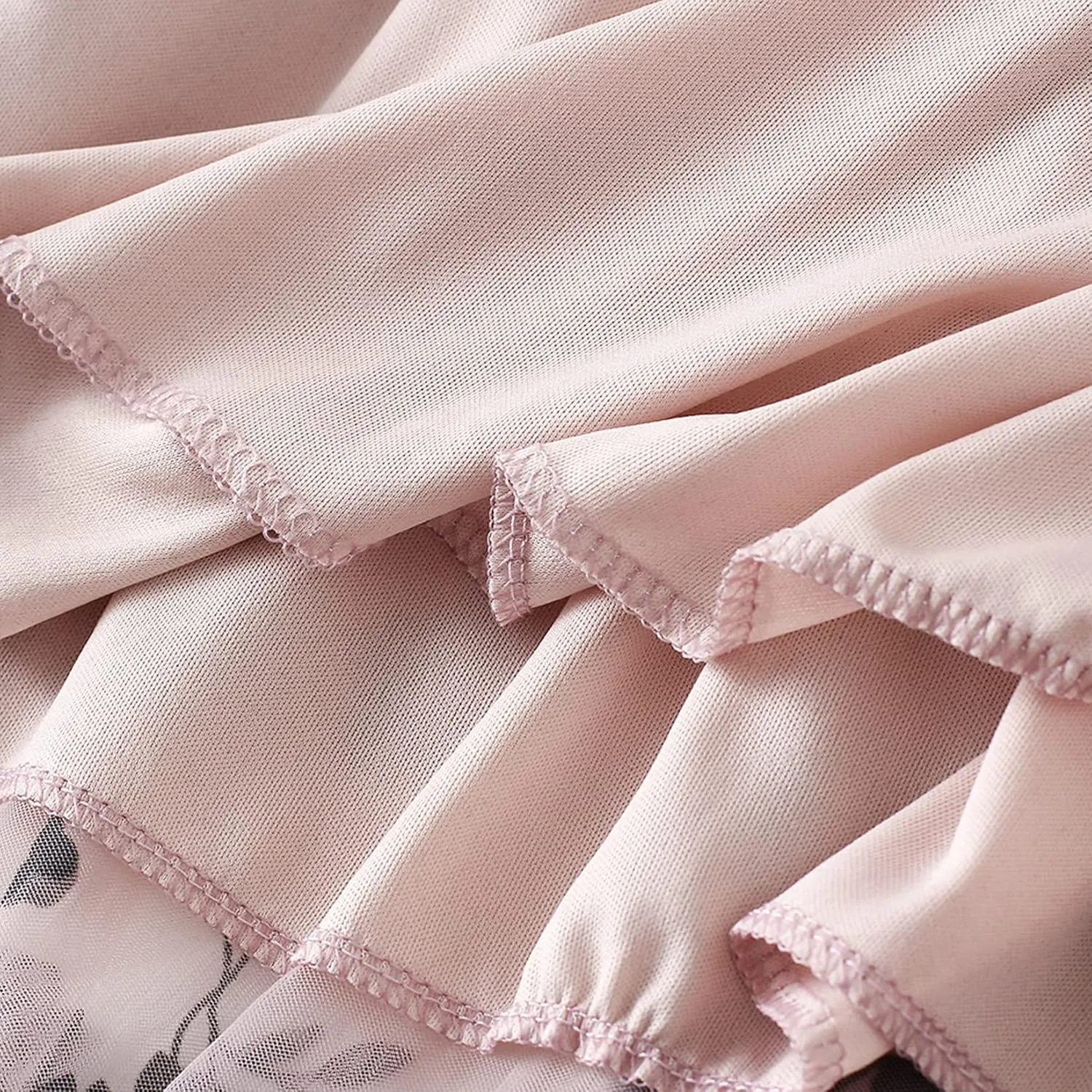Lu's Chic Women's Tulle Midi Skirt Pleated Summer Floral Elastic Waist Tea-Length Layered Floral