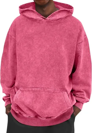 Mens Hoodie Comfy Hood Long Sleeve Lightweight Drawstring Sweatshirt Trendy Outerwear Casual Hoodies