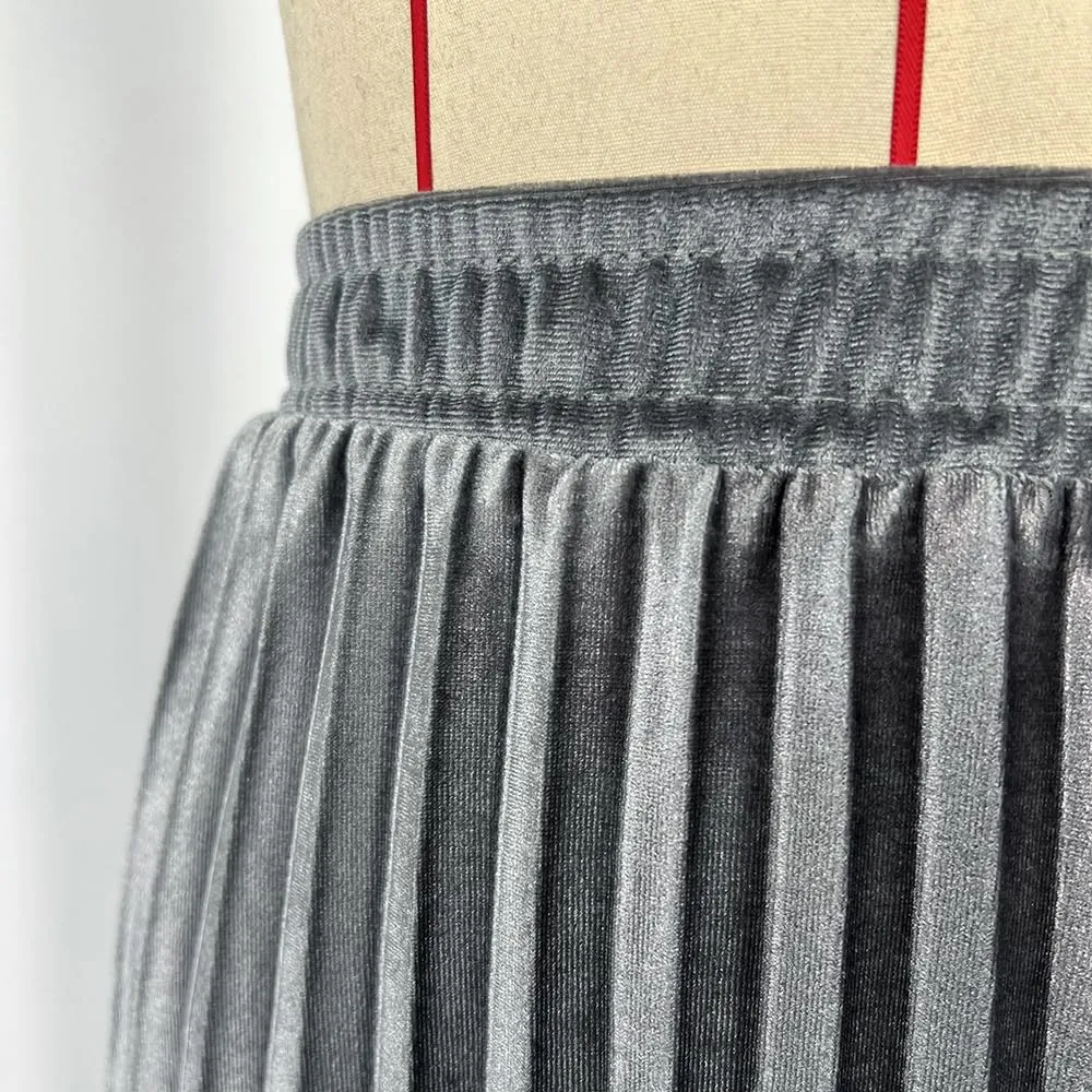 Midi Skirt for Women Pleated Skirt Elastic High Waist A Line Skirt