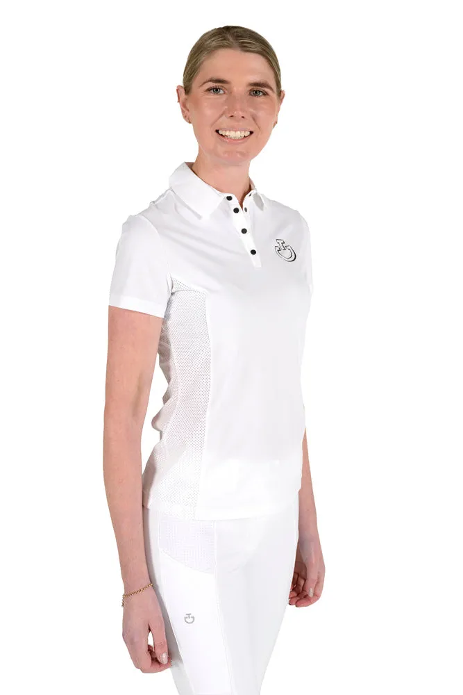 Perforated Insert S/S Training Polo - White