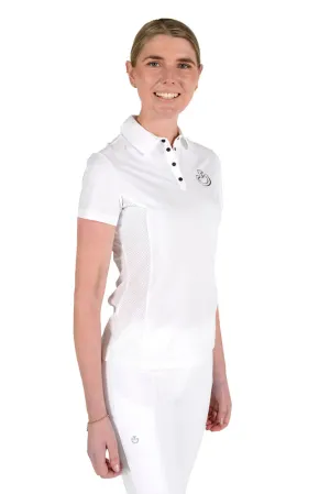 Perforated Insert S/S Training Polo - White
