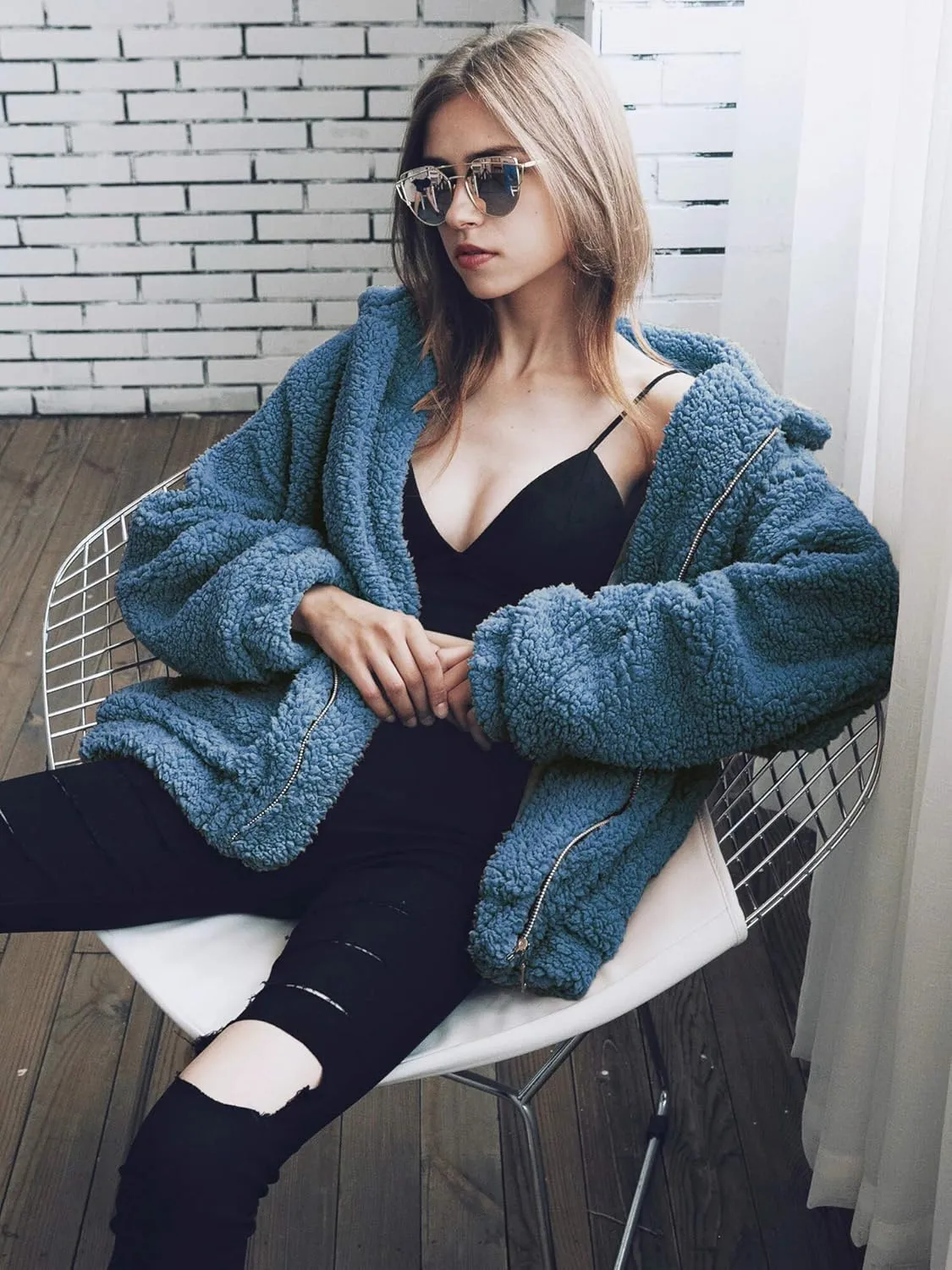 PRETTYGARDEN Women's Fashion Winter Coat Sherpa Fleece Faux Fur Shearling Oversized Trendy Jackets Warm Outerwear