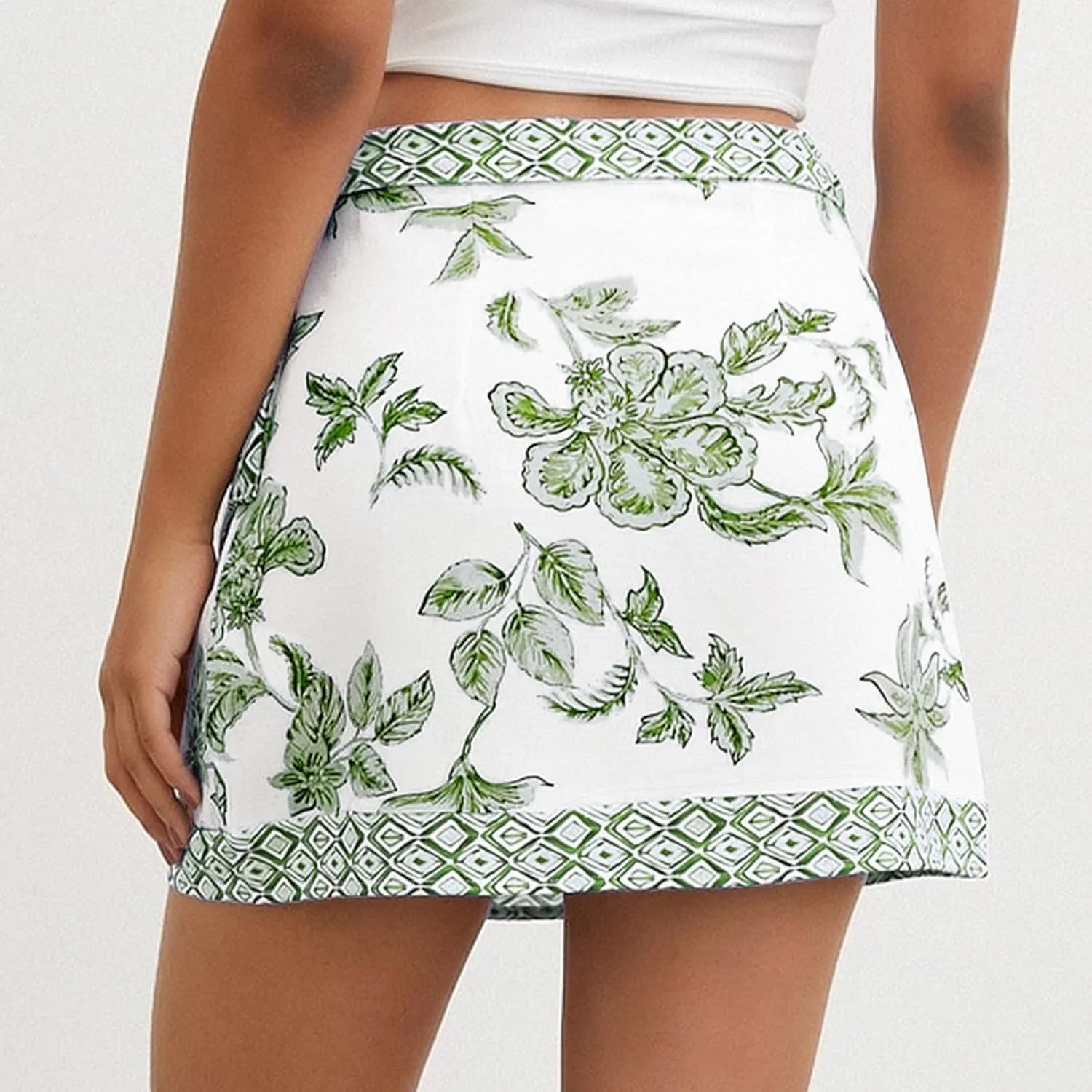 Songling Womens Floral Wrap Mini Skirt 2025 Trendy Beach Vacation High Waisted A Line Skorts Summer Boho Outfits Skirts