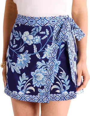Songling Womens Floral Wrap Mini Skirt 2025 Trendy Beach Vacation High Waisted A Line Skorts Summer Boho Outfits Skirts