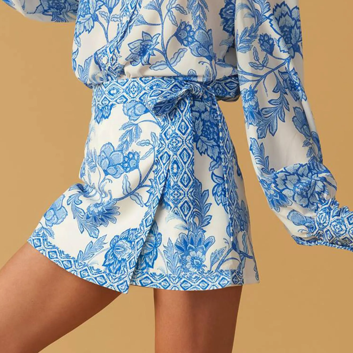 Songling Womens Floral Wrap Mini Skirt 2025 Trendy Beach Vacation High Waisted A Line Skorts Summer Boho Outfits Skirts