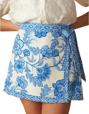 Songling Womens Floral Wrap Mini Skirt 2025 Trendy Beach Vacation High Waisted A Line Skorts Summer Boho Outfits Skirts