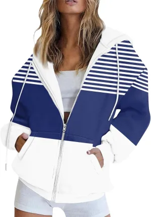 Sweatshirt for Women,Womens Workout Zip Up Sweatshirts Fall Plus Size Long Sleeve Jacket with Poickets
