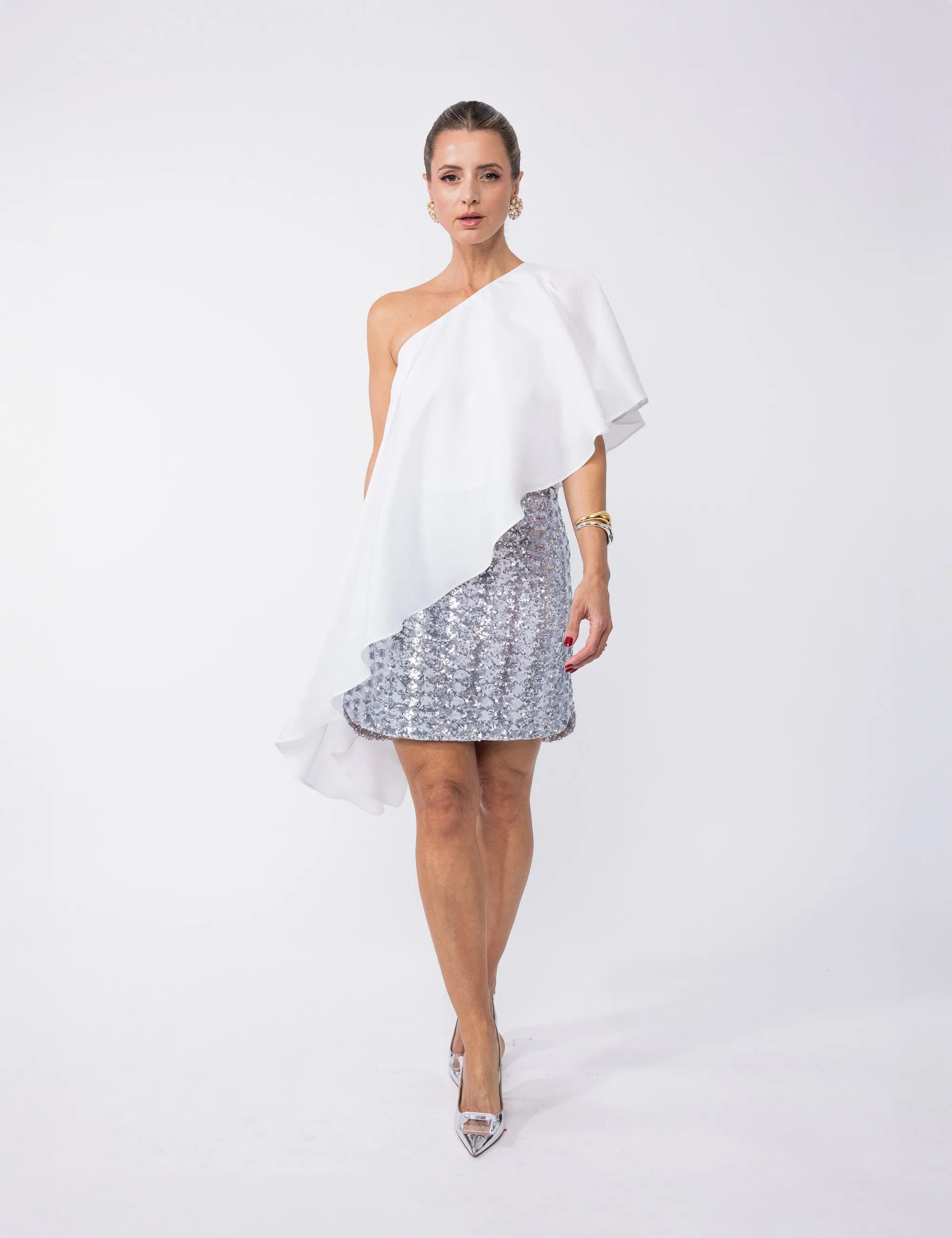 UC Sequin Silver Mini Skirt