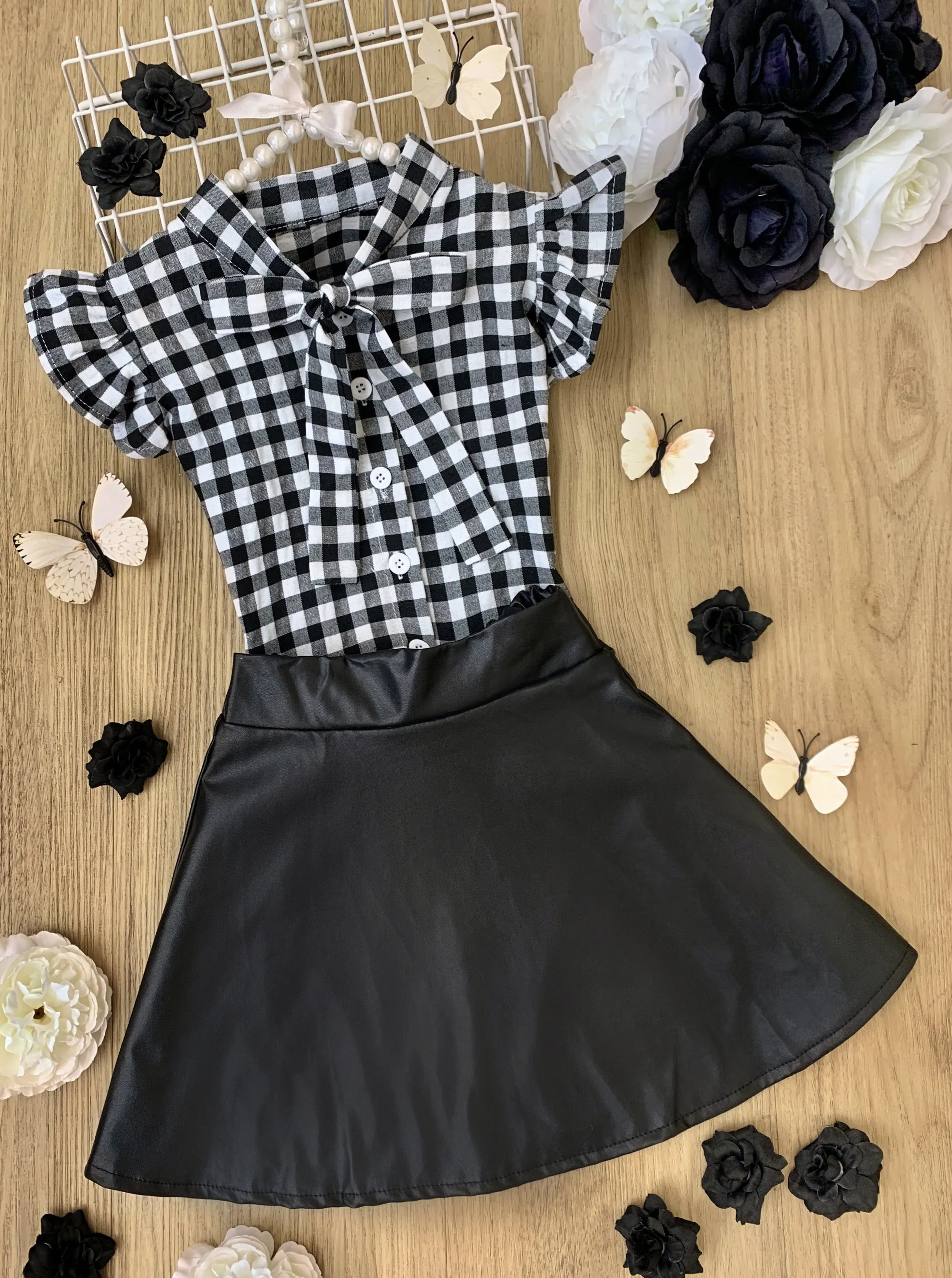 Ultra Chic Vegan Leather Skirt Set
