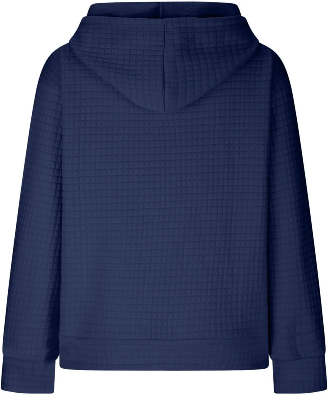 Womens Hoodies Casual Long Sleeve Drawstring Waffle Knit Pullover Tops Loose Hooded Sweatshirt with Pocket Fall Clothes