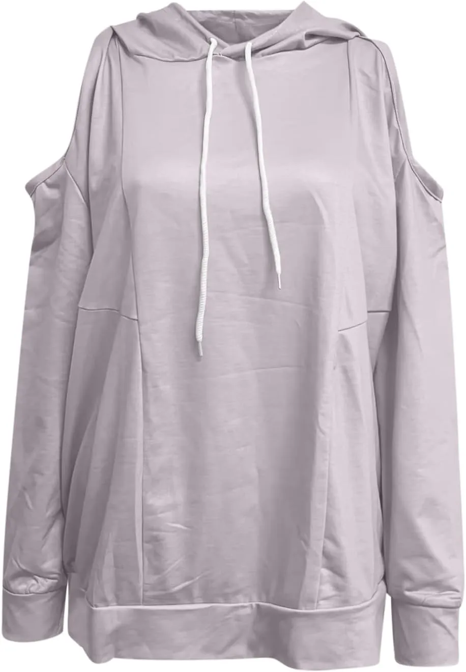 Womens Hoodies Oversized Sweatshirts Casual Hooded Pullover Off Shoulder Drawstring Long Sleeve Fall Fashion Clothes