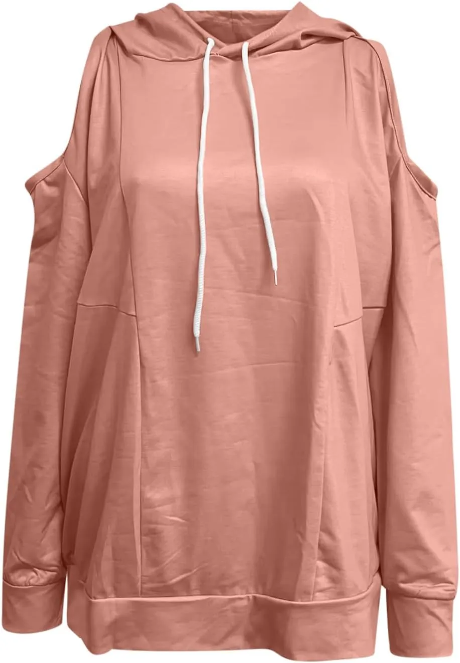 Womens Hoodies Oversized Sweatshirts Casual Hooded Pullover Off Shoulder Drawstring Long Sleeve Fall Fashion Clothes