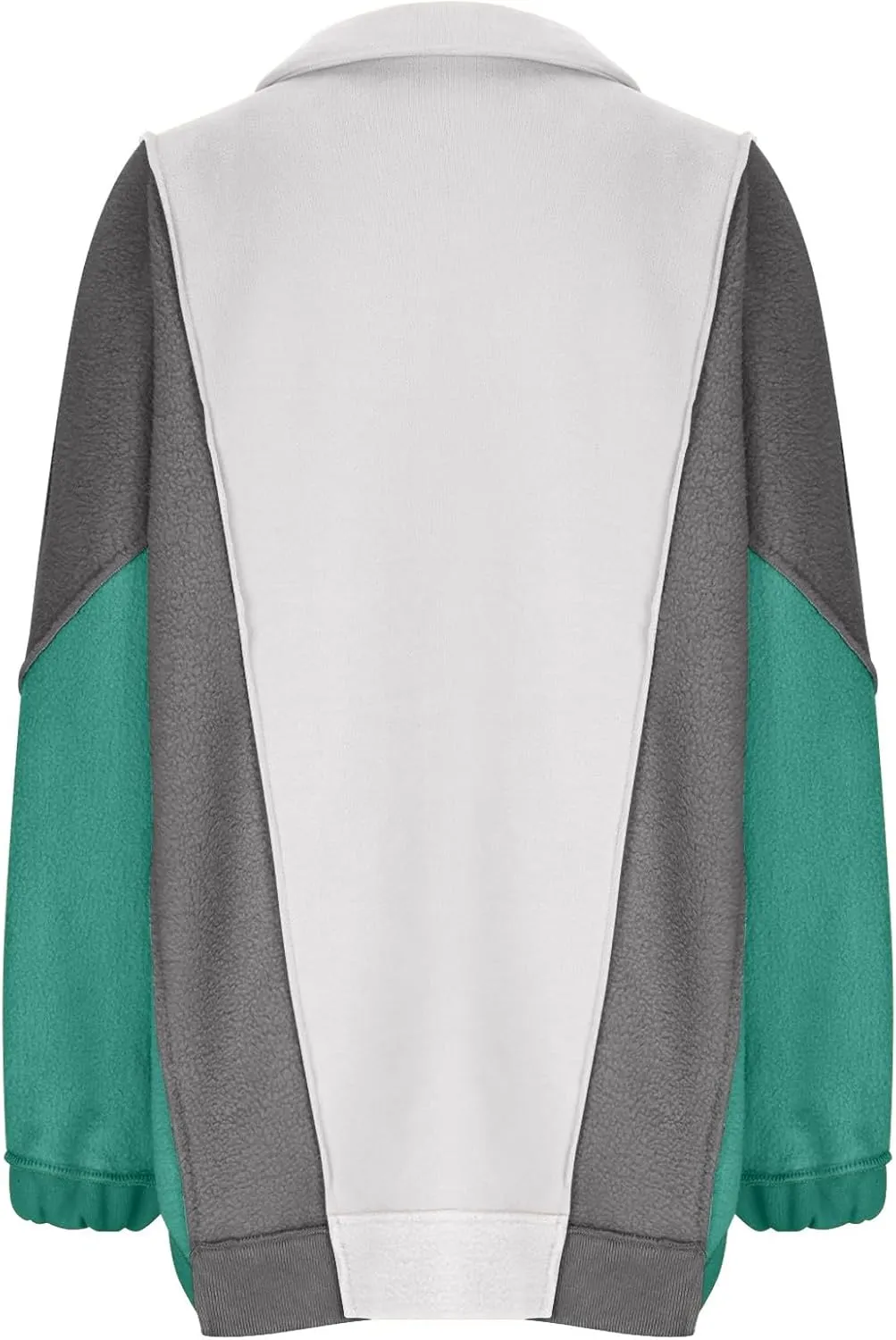 Womens Oversized Sweatshirts Lapel V Neck Pullover Casual Patchwork Long Sleeve Color Block Tops Fashion Y2k Clothes