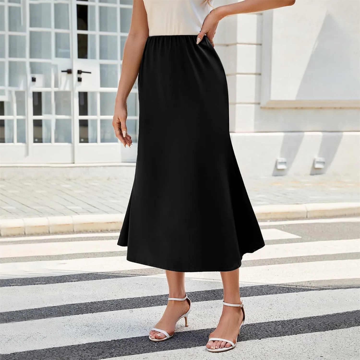 Womens Satin Skirts for Womens Silk Skirt Midi Skirt High Waisted Satin Dress Elegant Work Skirts