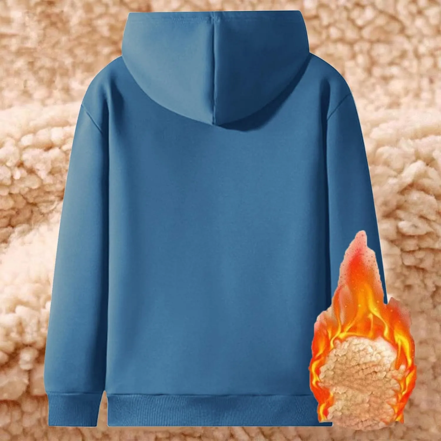 Women's Sherpa Lined Hoodie Jacket Warm Fleece Hooded Zip Up Casual Thermal Jacket with Pocket for Winter