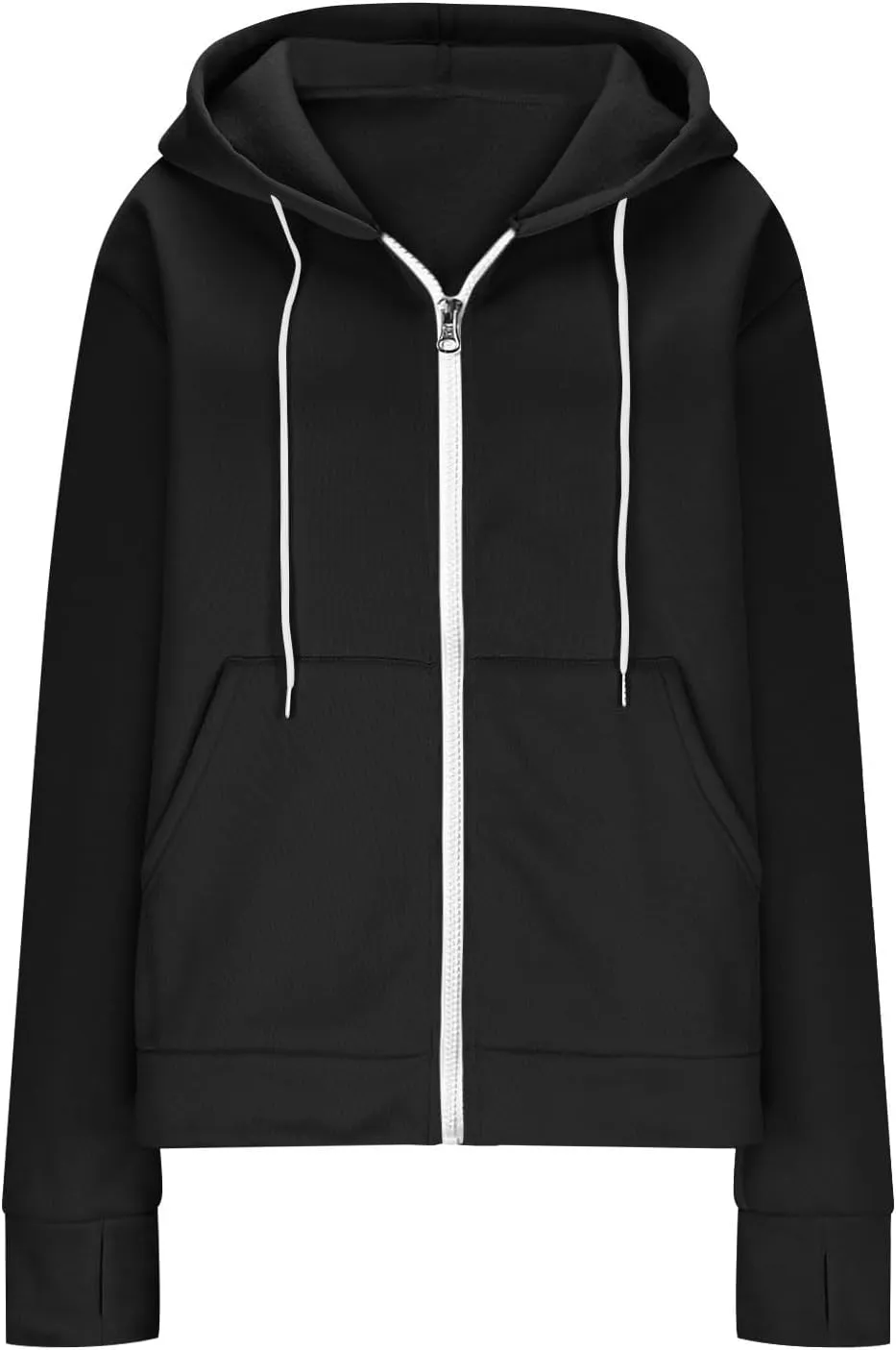 Zip Up Hoodie Womens Long Sleeve Drawstring Hooded Sweatshirt Casual Fleece Jacket 2024 Fall Outfits with Pockets
