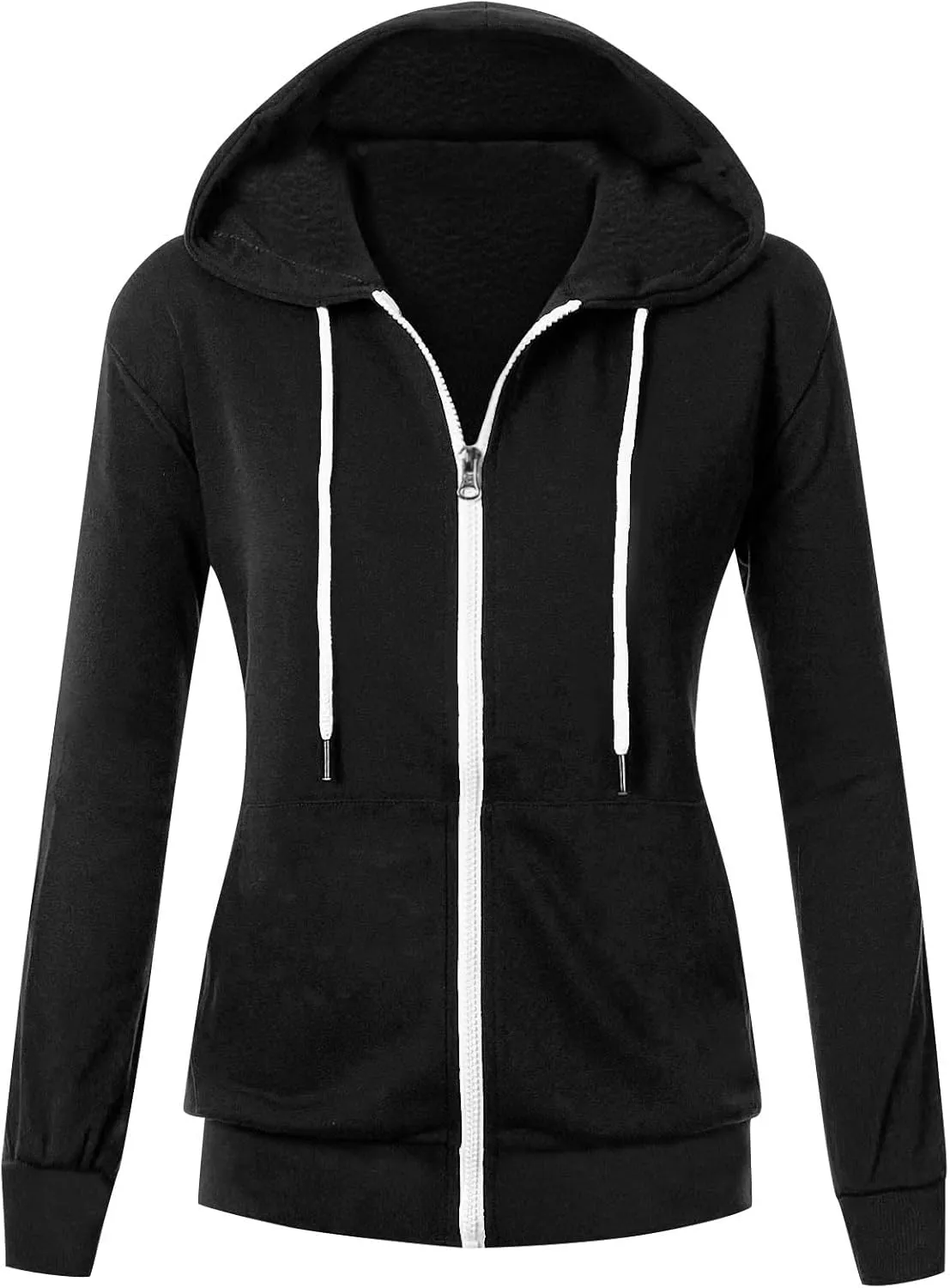 Zip Up Hoodie Womens Long Sleeve Drawstring Hooded Sweatshirt Casual Fleece Jacket 2024 Fall Outfits with Pockets