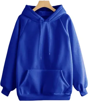 ZWRXW Women's Oversized Hoodies Drawstring Long Sleeve Basic Sweatshirt Casual Loose Fleece Pullover Trendy Teens Preppy Tops